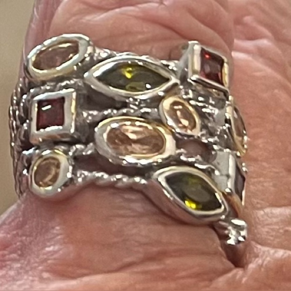 Multi-Color Gemstone Ring - Picture 2 of 3